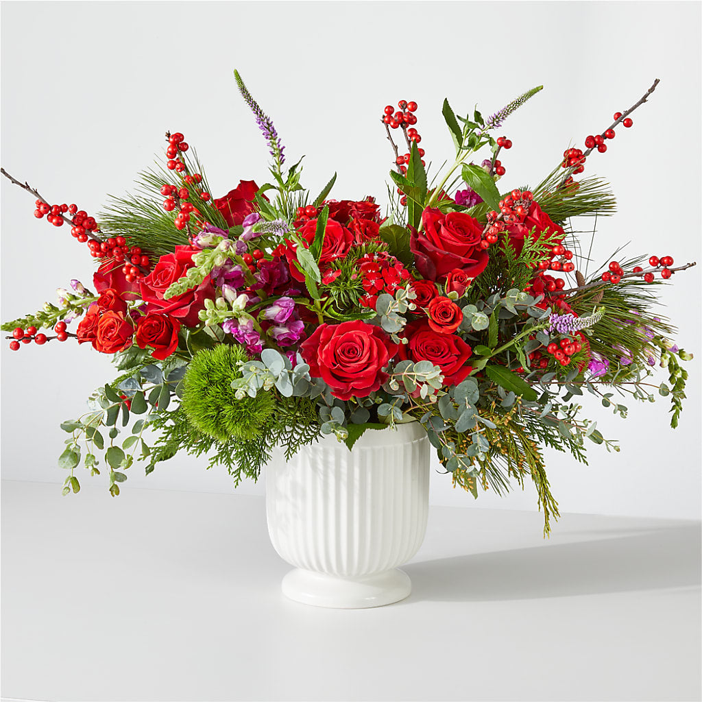 Big Red Bow Bouquet – VERL'S CREATION FLORIST, Dallas TX