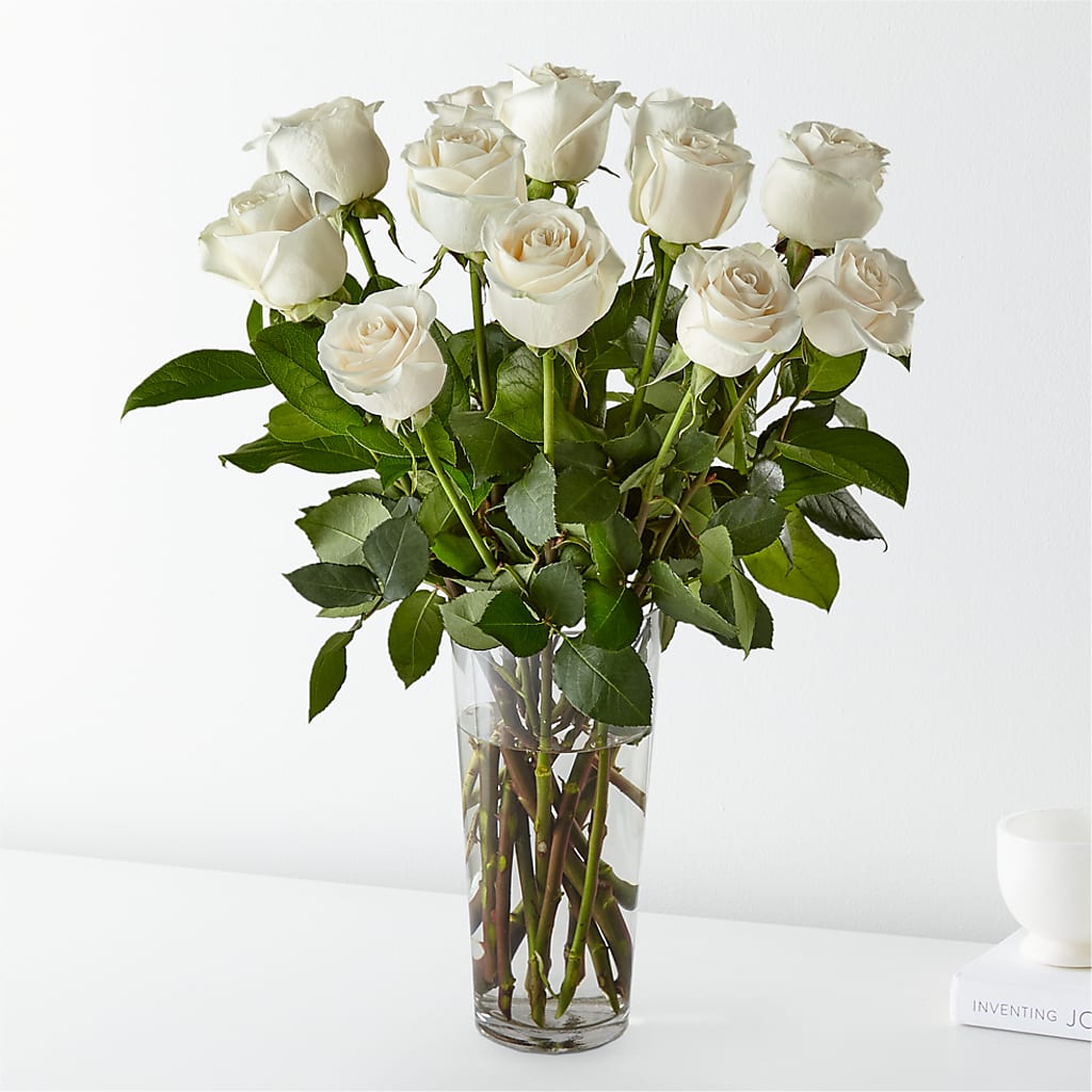Long Stem White Rose Bouquet – VERL'S CREATION FLORIST, Dallas TX