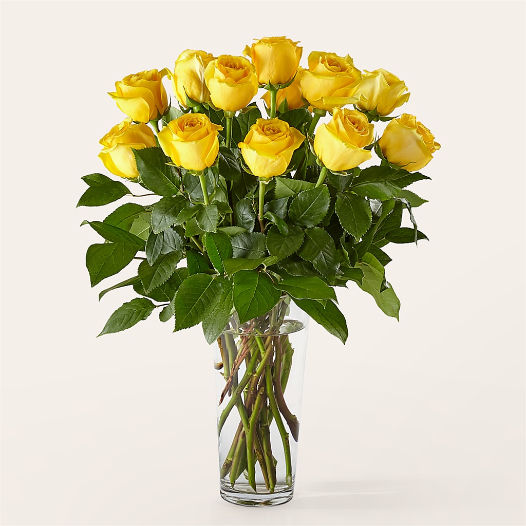 Long Stem Yellow Rose Bouquet – VERL'S CREATION FLORIST, Dallas TX