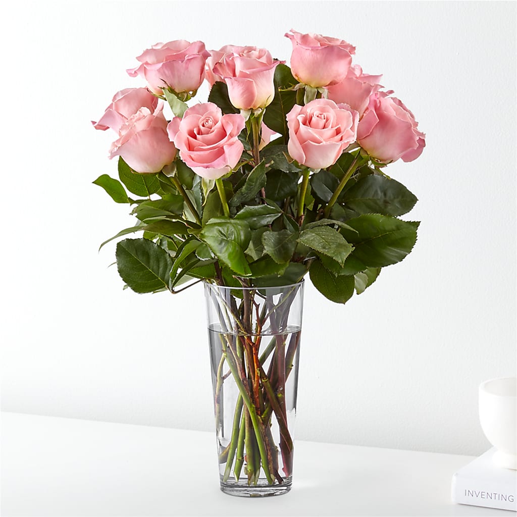 Long Stem Pink Rose Bouquet – VERL'S CREATION FLORIST, Dallas TX