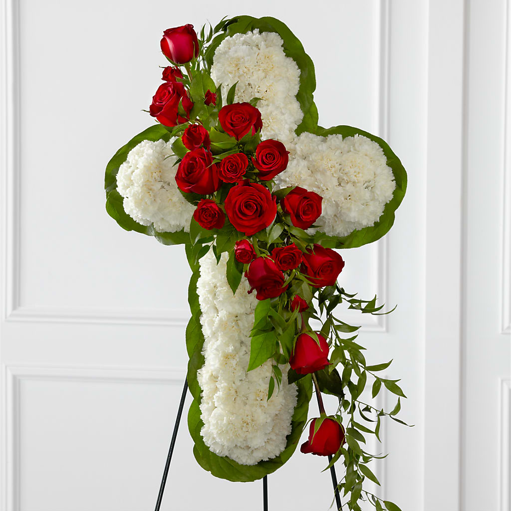 Floral Cross Easel – VERL'S CREATION FLORIST, Dallas TX