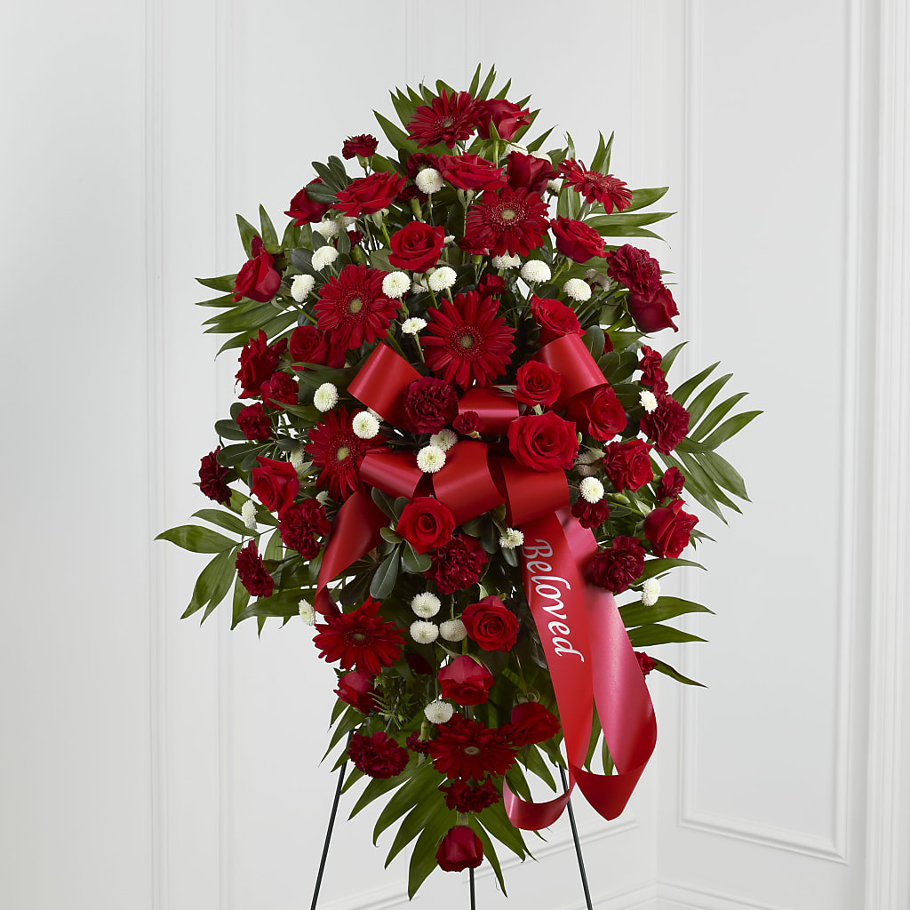 Treasured Memories Standing Spray – VERL'S CREATION FLORIST, Dallas TX