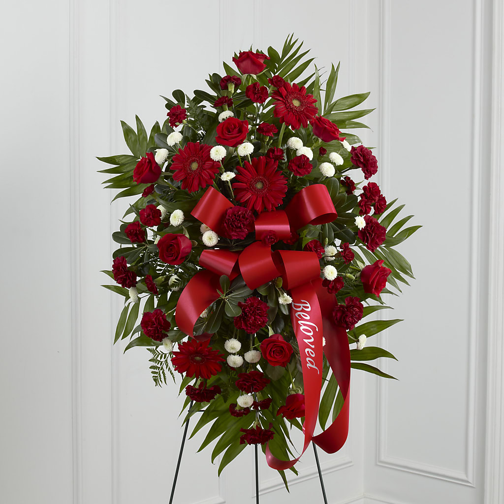 Treasured Memories Standing Spray – VERL'S CREATION FLORIST, Dallas TX