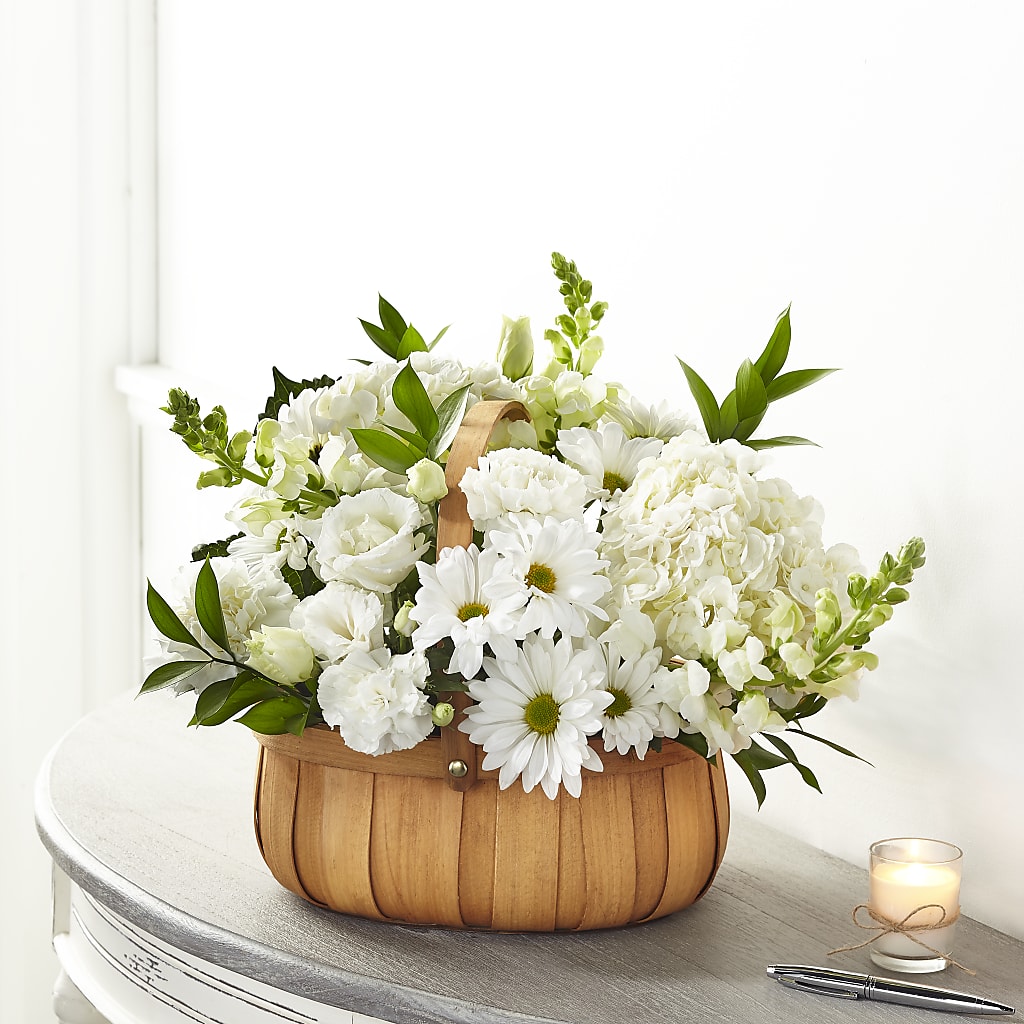 Pure Ivory Basket – VERL'S CREATION FLORIST, Dallas TX