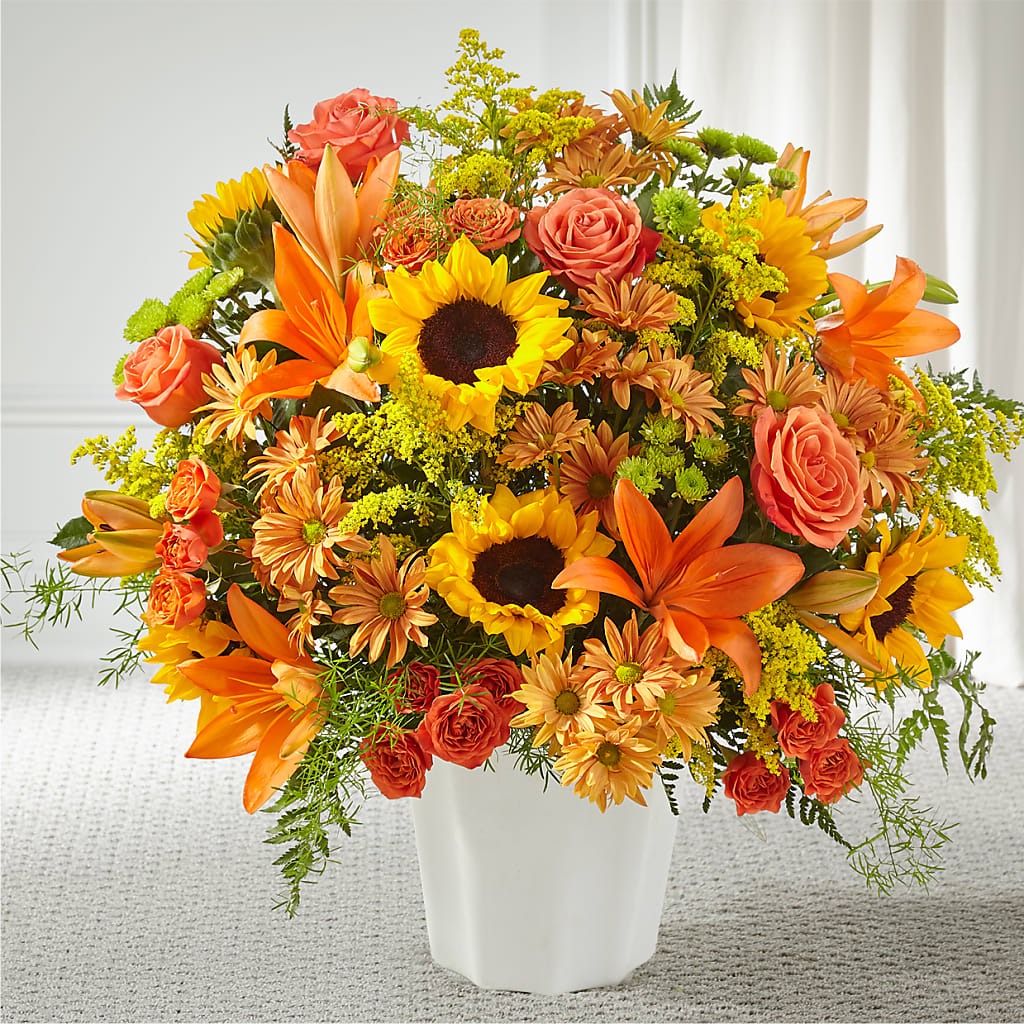 Harvest Thoughts Floor Basket – VERL'S CREATION FLORIST, Dallas TX