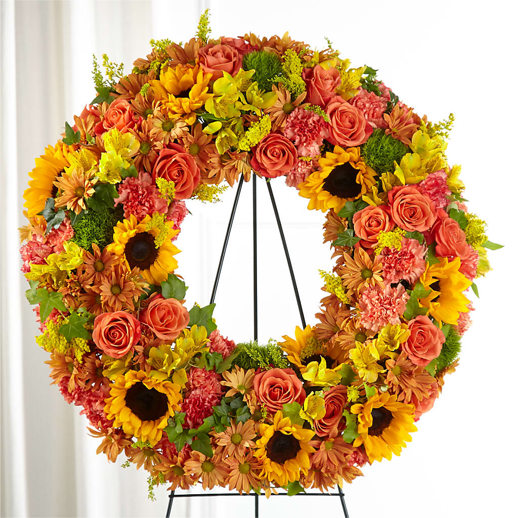 Autumnal Memories Wreath (Standard) – VERL'S CREATION FLORIST, Dallas TX