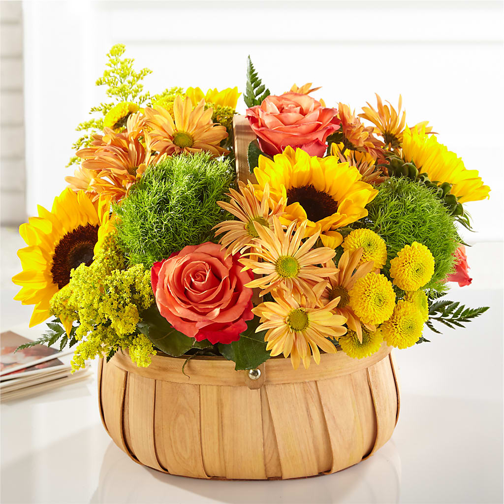 Harvest Sunflower Basket – VERL'S CREATION FLORIST, Dallas TX