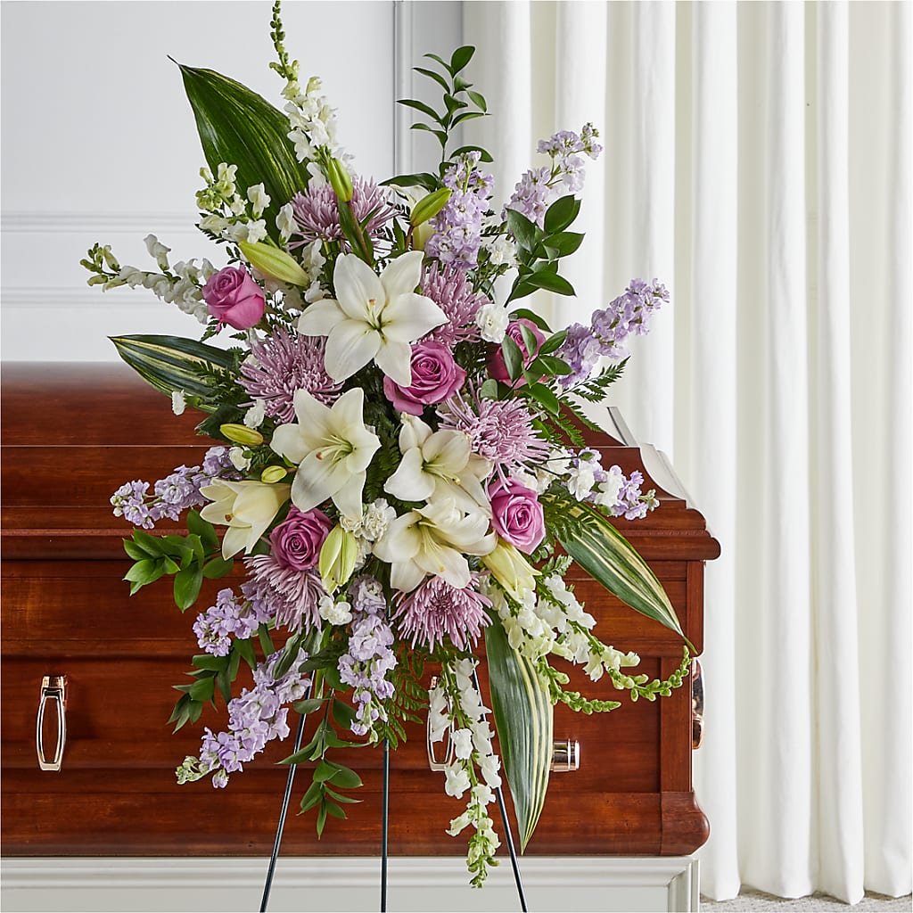 Grateful Hearts Standing Spray – VERL'S CREATION FLORIST, Dallas TX