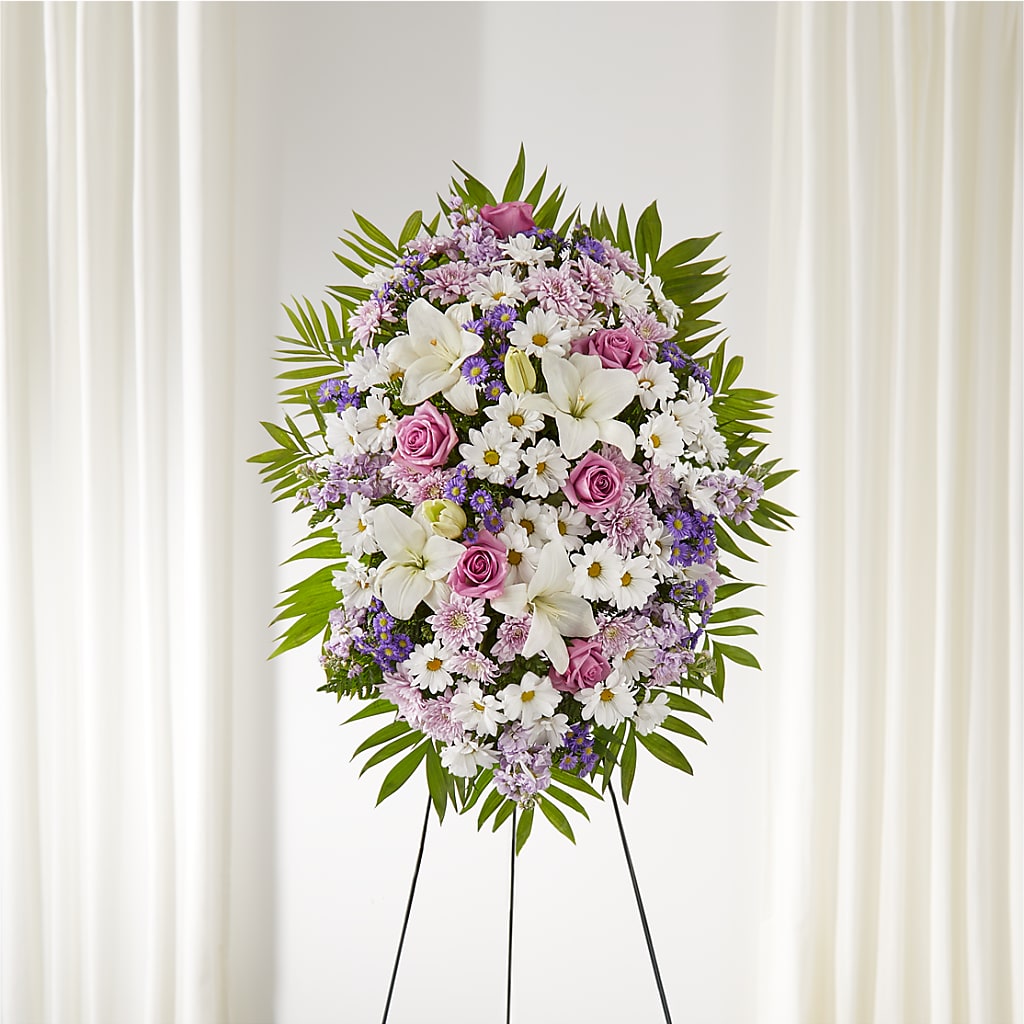 Surrounded by Love Standing Spray – VERL'S CREATION FLORIST, Dallas TX