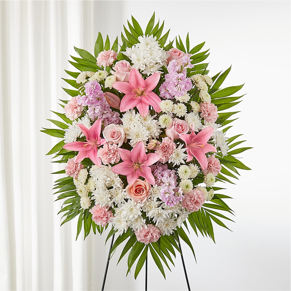 Offering Solace Standing Spray – VERL'S CREATION FLORIST, Dallas TX