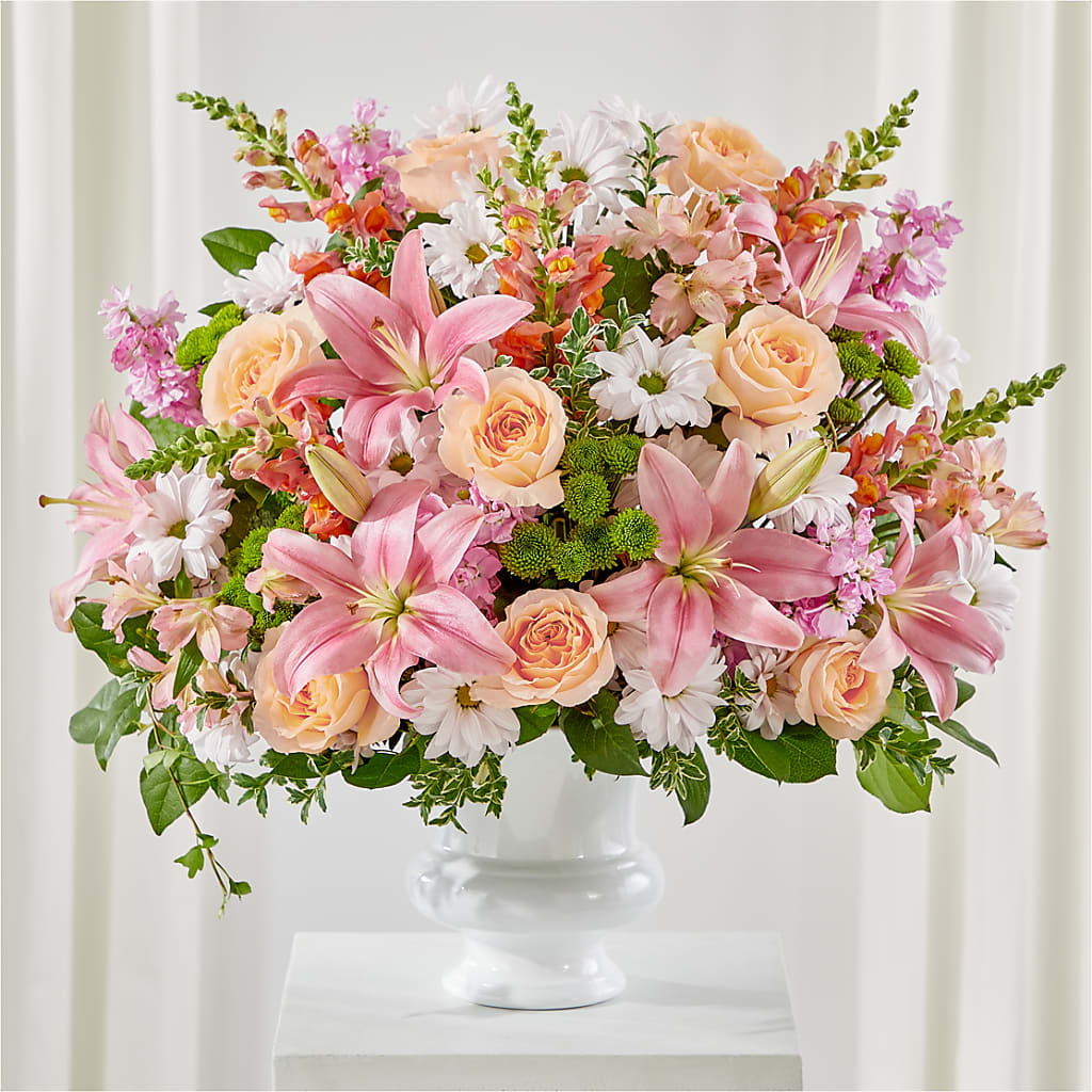 Heartfelt Gesture Urn Arrangement – VERL'S CREATION FLORIST, Dallas TX