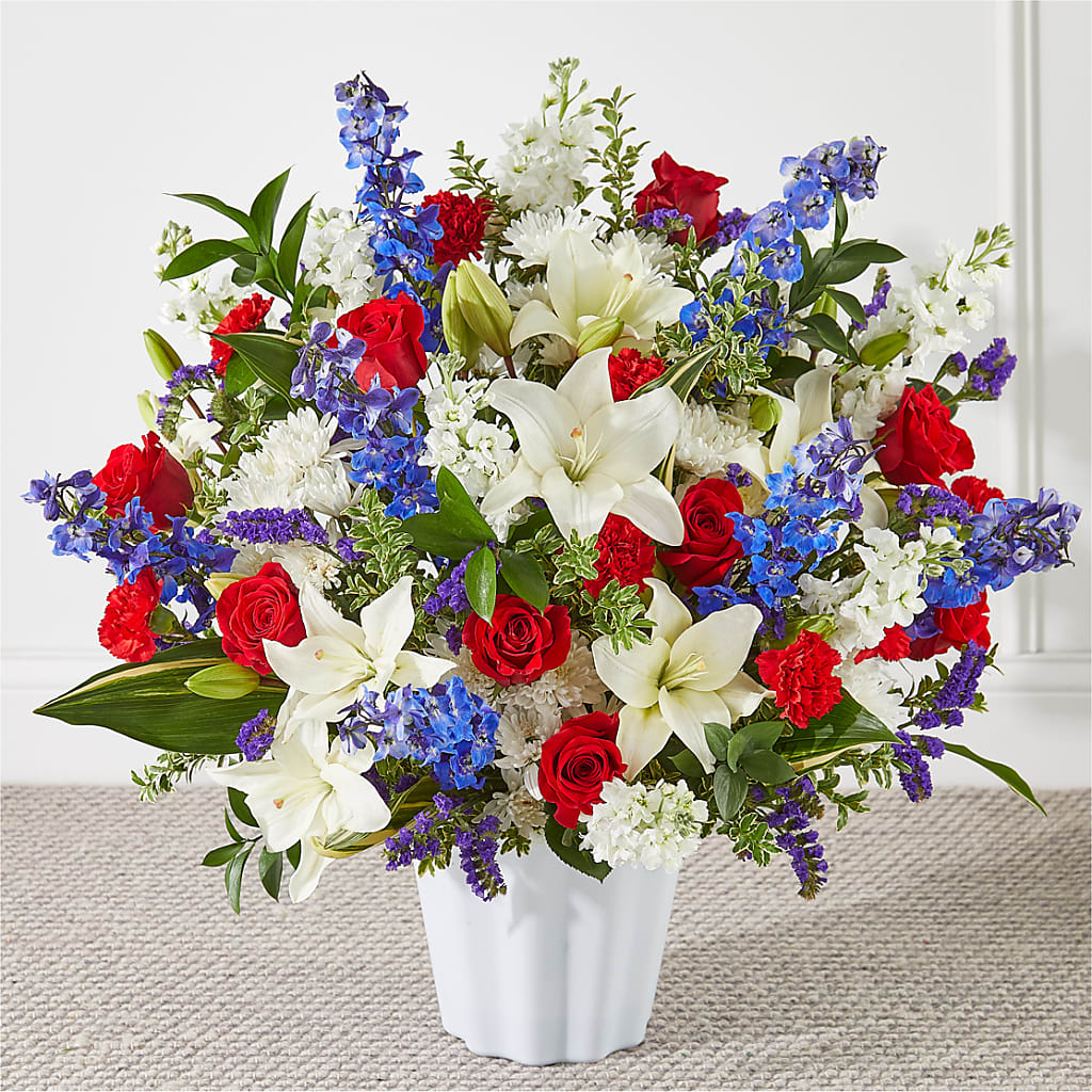 Consoled Floor Basket – VERL'S CREATION FLORIST, Dallas TX