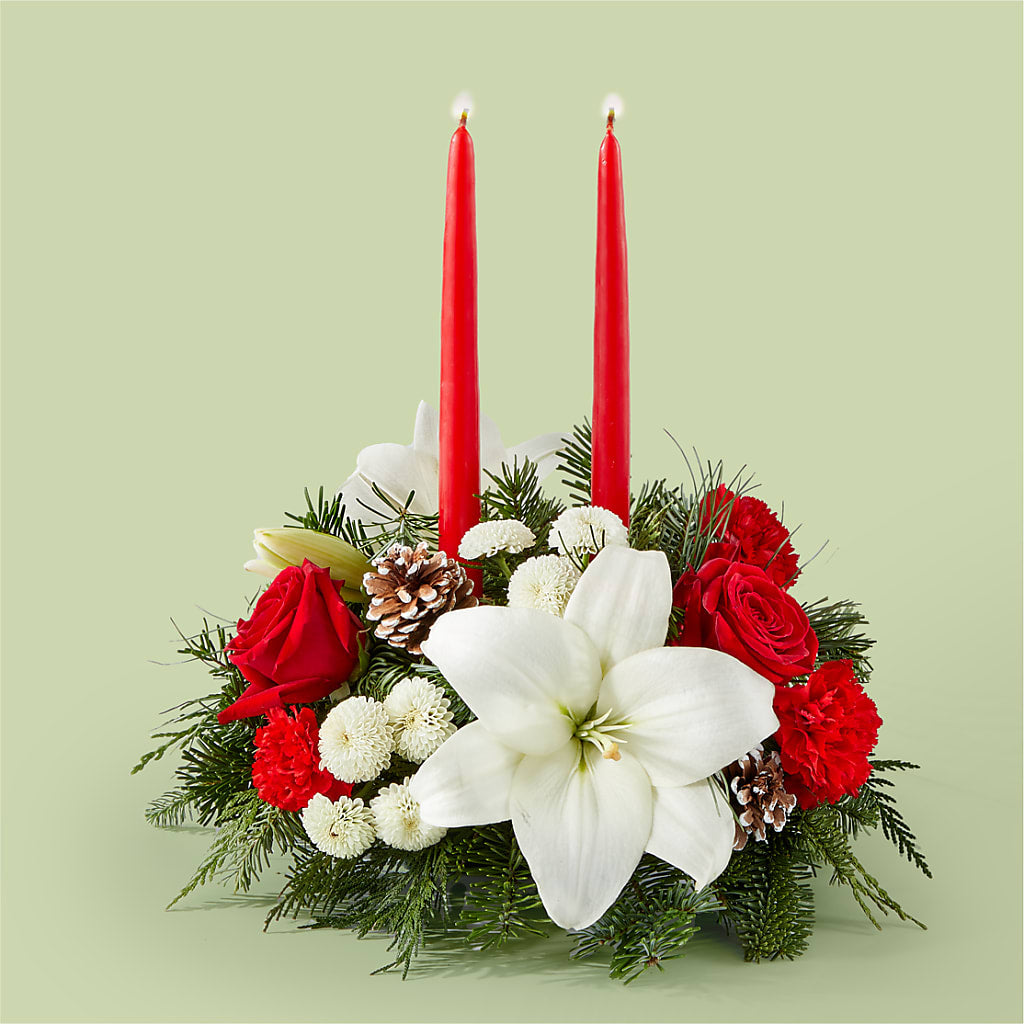 Seasonal Festivities Centerpiece – VERL'S CREATION FLORIST, Dallas TX