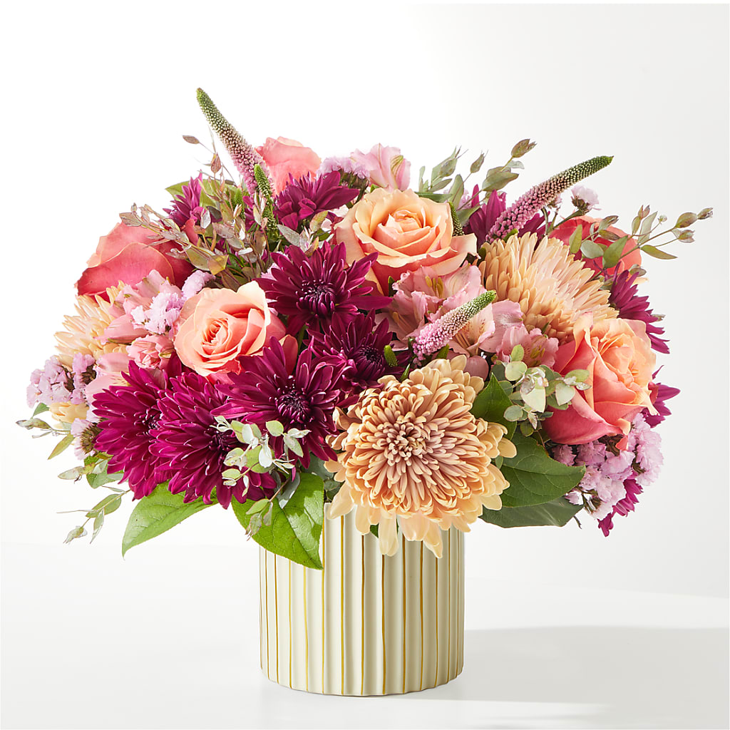 Berry Cobbler Bouquet with Ivory Vase – VERL'S CREATION FLORIST, Dallas TX