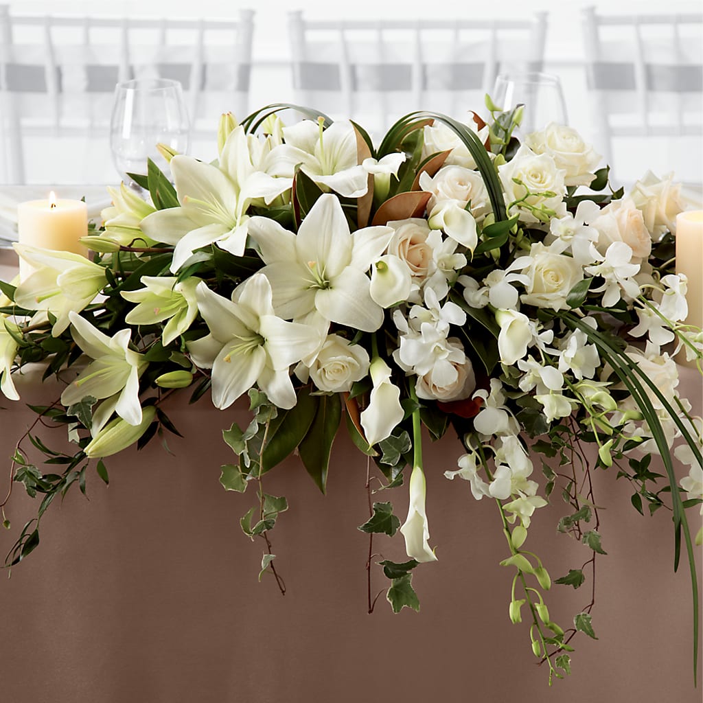White Linen Arrangement – VERL'S CREATION FLORIST, Dallas TX