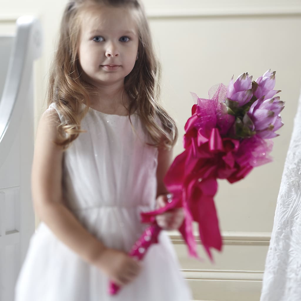 Sparkle Pink Flower Girl Bouquet – VERL'S CREATION FLORIST, Dallas TX