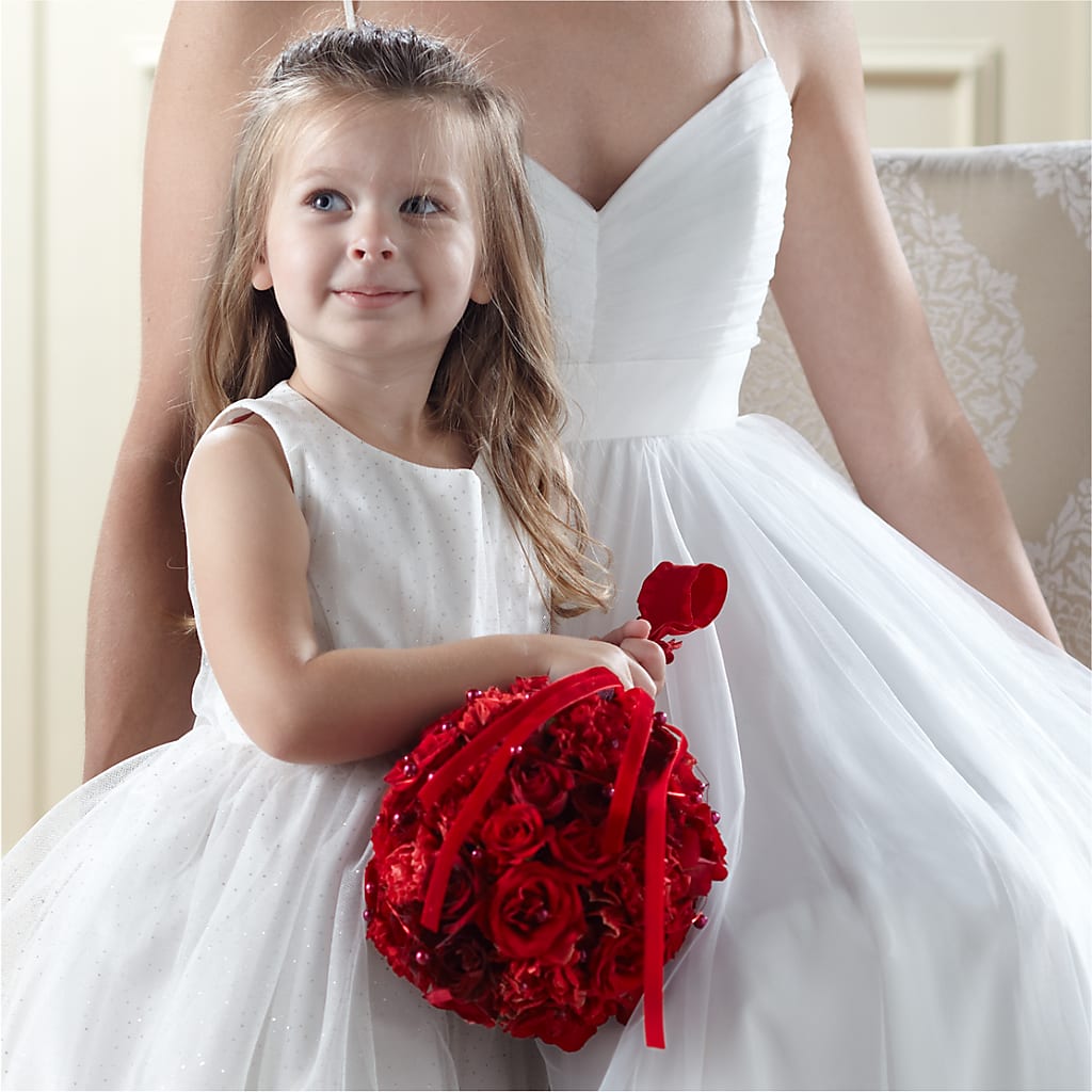 Pure at Heart Flower Girl Arrangement – VERL'S CREATION FLORIST, Dallas TX