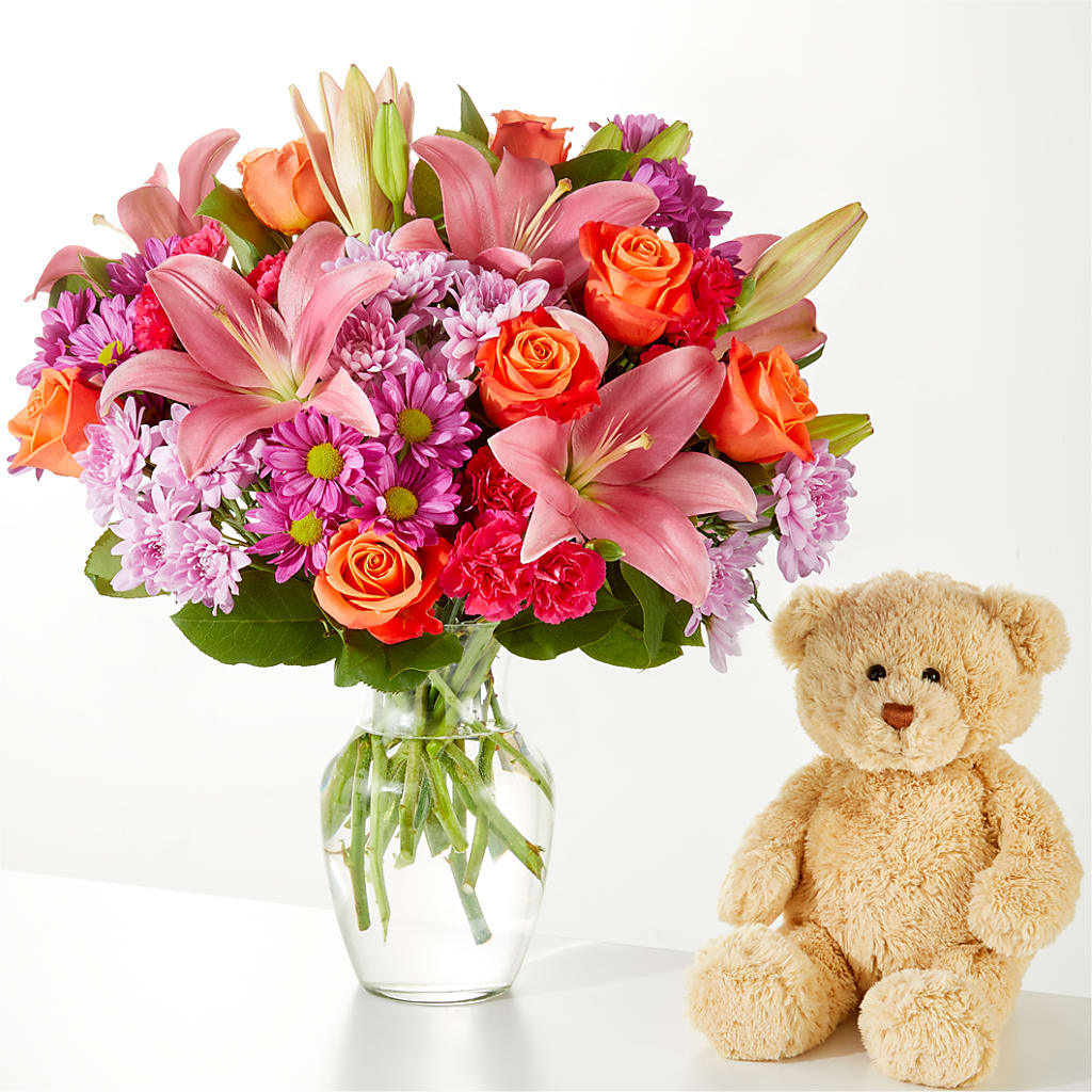 One and Only Bouquet and Bear Bundle – VERL'S CREATION FLORIST, Dallas TX
