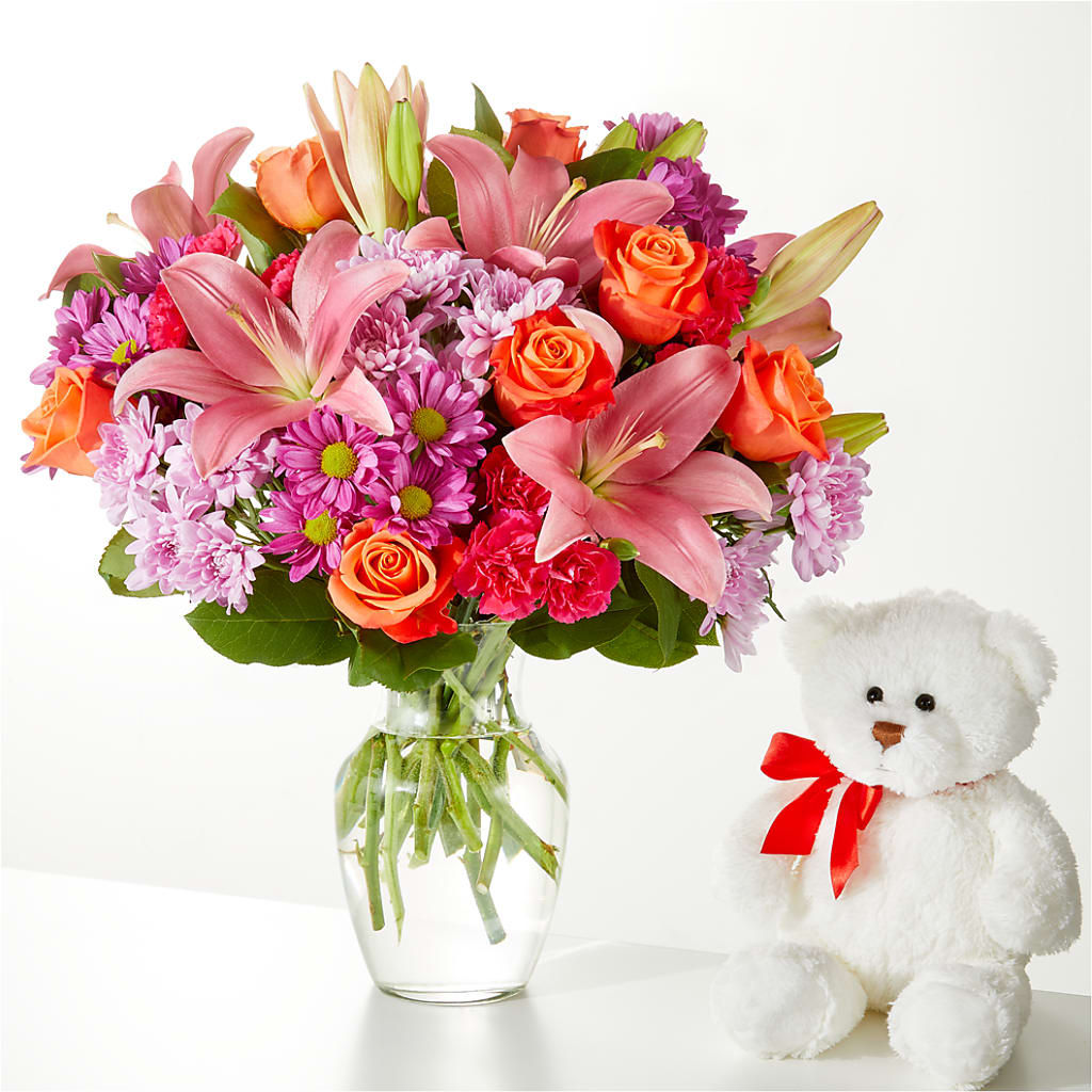 One and Only Bouquet and Bear Bundle – VERL'S CREATION FLORIST, Dallas TX