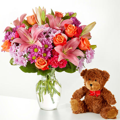 One and Only Bouquet and Bear Bundle – VERL'S CREATION FLORIST, Dallas TX