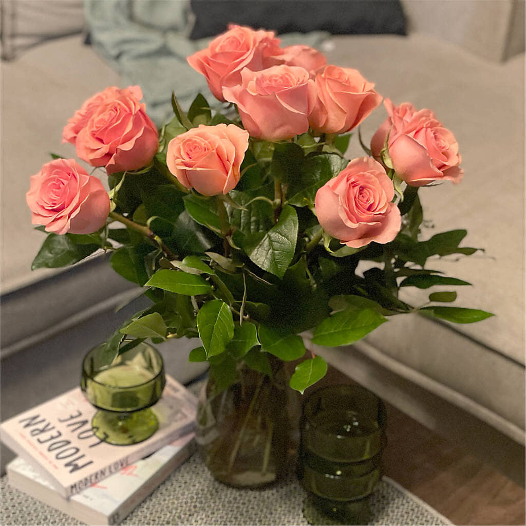 Long Stem Pink Rose Bouquet – VERL'S CREATION FLORIST, Dallas TX