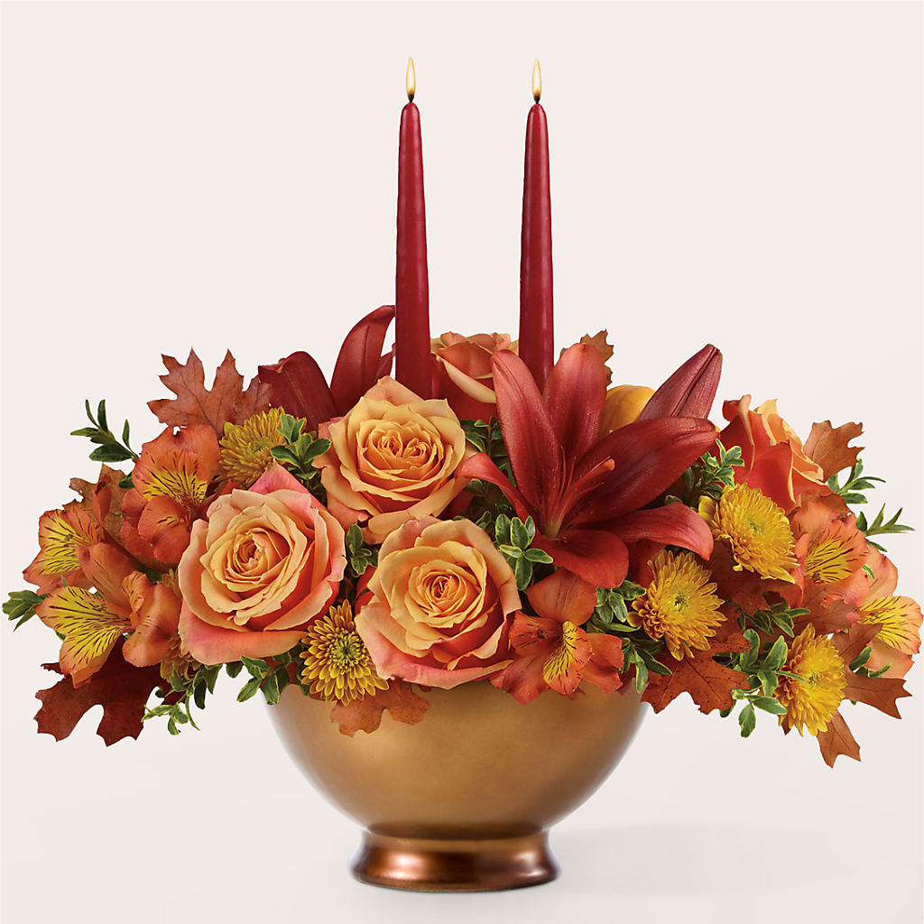 Harvest Table Centerpiece – VERL'S CREATION FLORIST, Dallas TX
