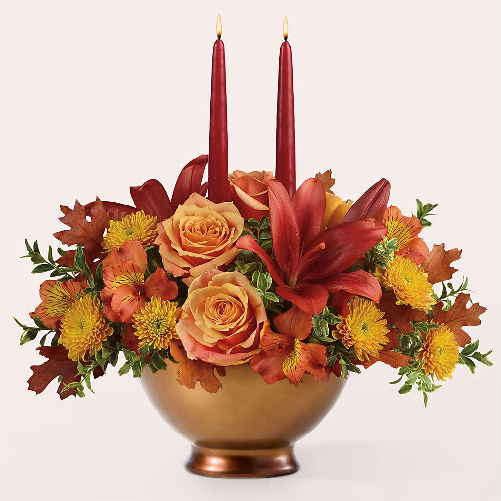 Harvest Table Centerpiece – VERL'S CREATION FLORIST, Dallas TX