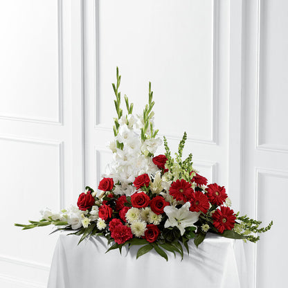 Crimson & White Arrangement – VERL'S CREATION FLORIST, Dallas TX