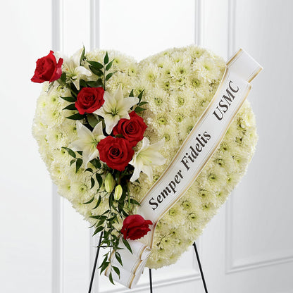 Heartfelt Hero Standing Heart – VERL'S CREATION FLORIST, Dallas TX