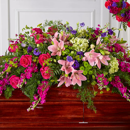 Radiant Tribute Casket Spray – VERL'S CREATION FLORIST, Dallas TX