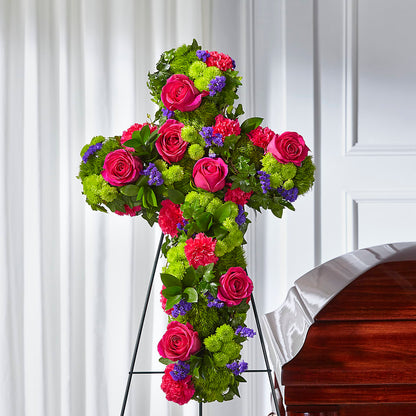 Tribute Rose Floral Cross – VERL'S CREATION FLORIST, Dallas TX