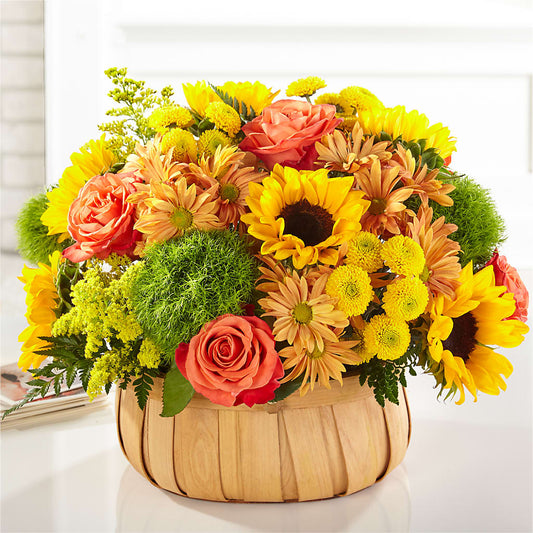 Harvest Sunflower Basket – VERL'S CREATION FLORIST, Dallas TX