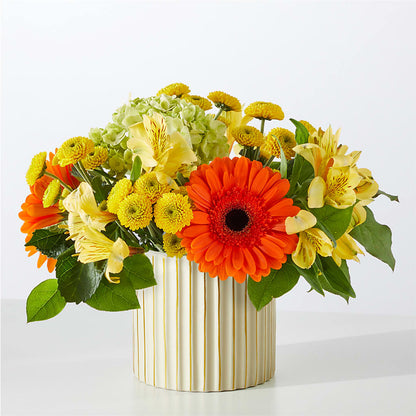 Autumn Sunshine Bouquet with Ivory Vase – VERL'S CREATION FLORIST, Dallas TX