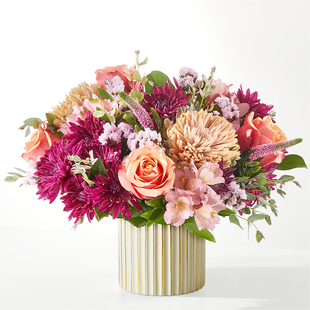 Berry Cobbler Bouquet with Ivory Vase – VERL'S CREATION FLORIST, Dallas TX