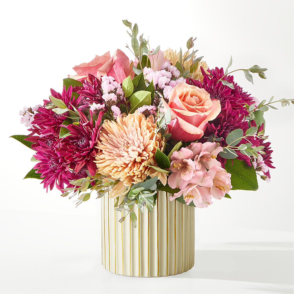 Berry Cobbler Bouquet with Ivory Vase – VERL'S CREATION FLORIST, Dallas TX