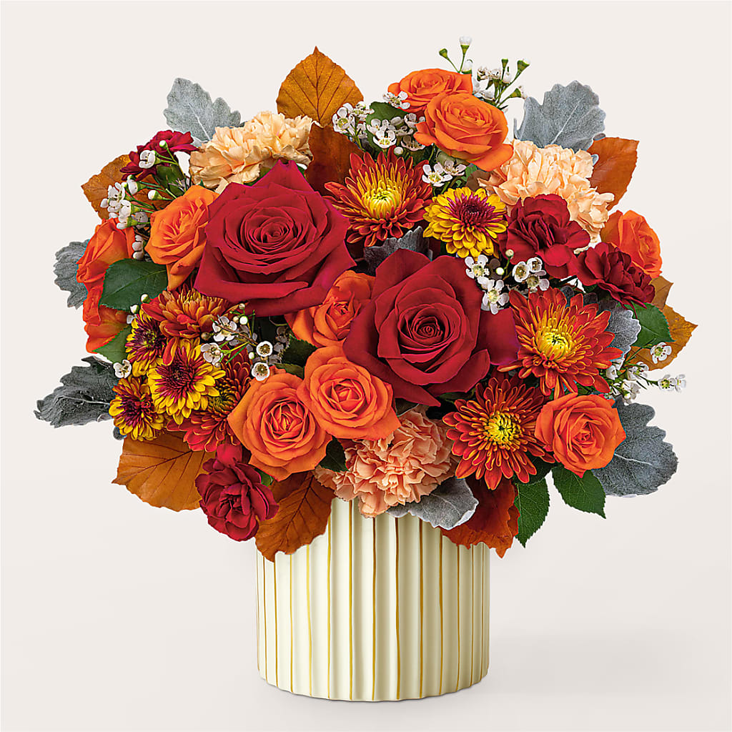 Merlot Bouquet with Ivory Vase – VERL'S CREATION FLORIST, Dallas TX