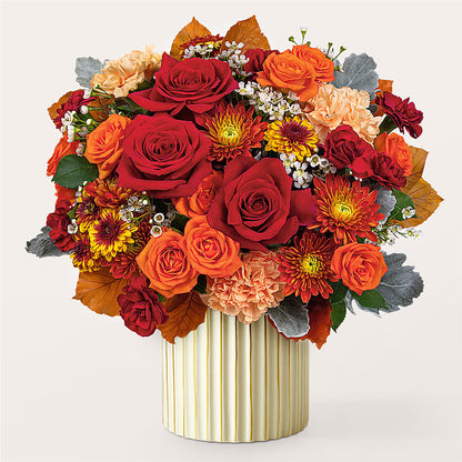 Merlot Bouquet with Ivory Vase – VERL'S CREATION FLORIST, Dallas TX