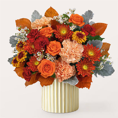 Merlot Bouquet with Ivory Vase – VERL'S CREATION FLORIST, Dallas TX