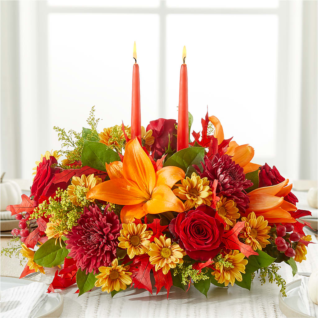 Autumn's Embrace Centerpiece – VERL'S CREATION FLORIST, Dallas TX