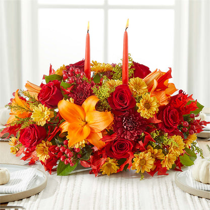 Autumn's Embrace Centerpiece – VERL'S CREATION FLORIST, Dallas TX
