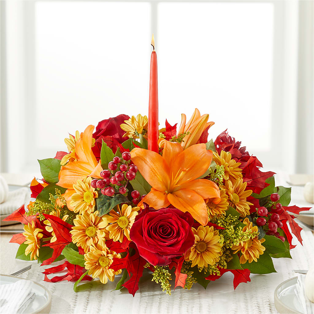 Autumn's Embrace Centerpiece – VERL'S CREATION FLORIST, Dallas TX