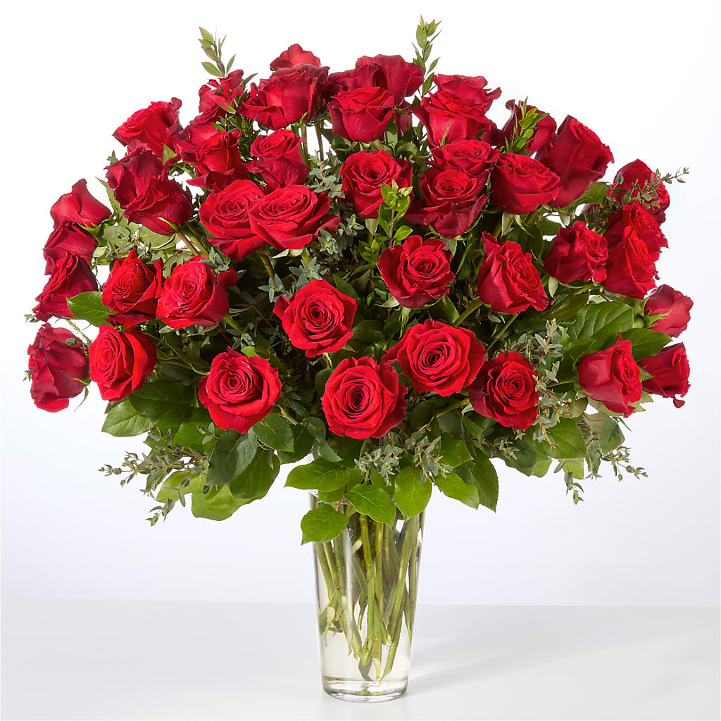 Forever Yours Fifty Stem Red Rose Bouquet – VERL'S CREATION FLORIST, Dallas TX
